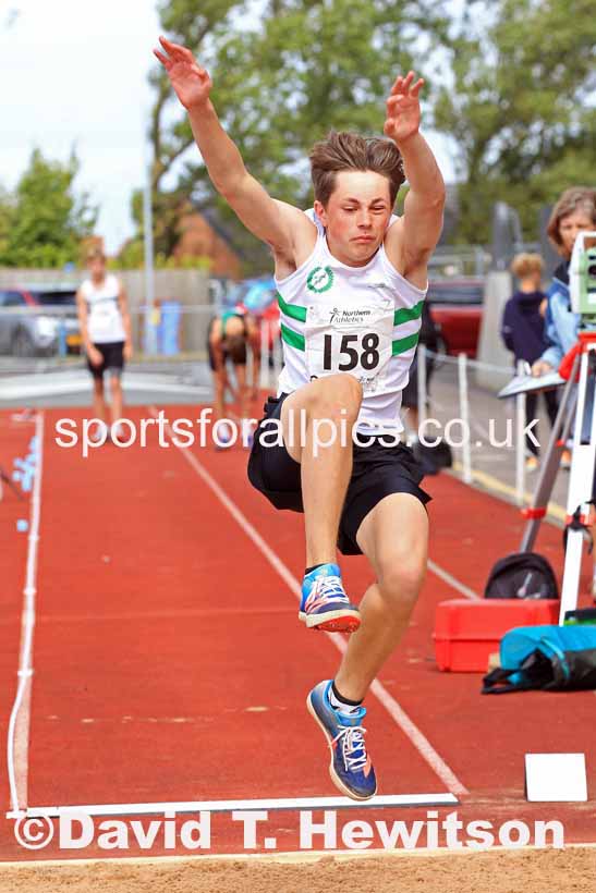 Boys Under-15s long jump, 2023 Northern Under-13s, Under-15s and Under-17s, Middlesbrough.  Photo: David T. Hewitson/Sports for All Pics
